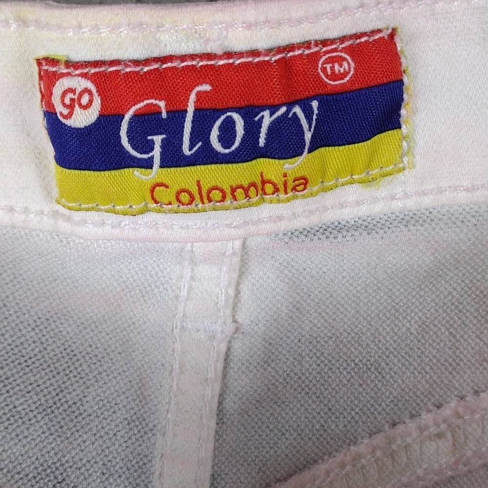Go Glory Pink Yellow Tie-Dye Mid Rise Button Zip Ripped Skinny Colored Jeans - Picture 7 of 16